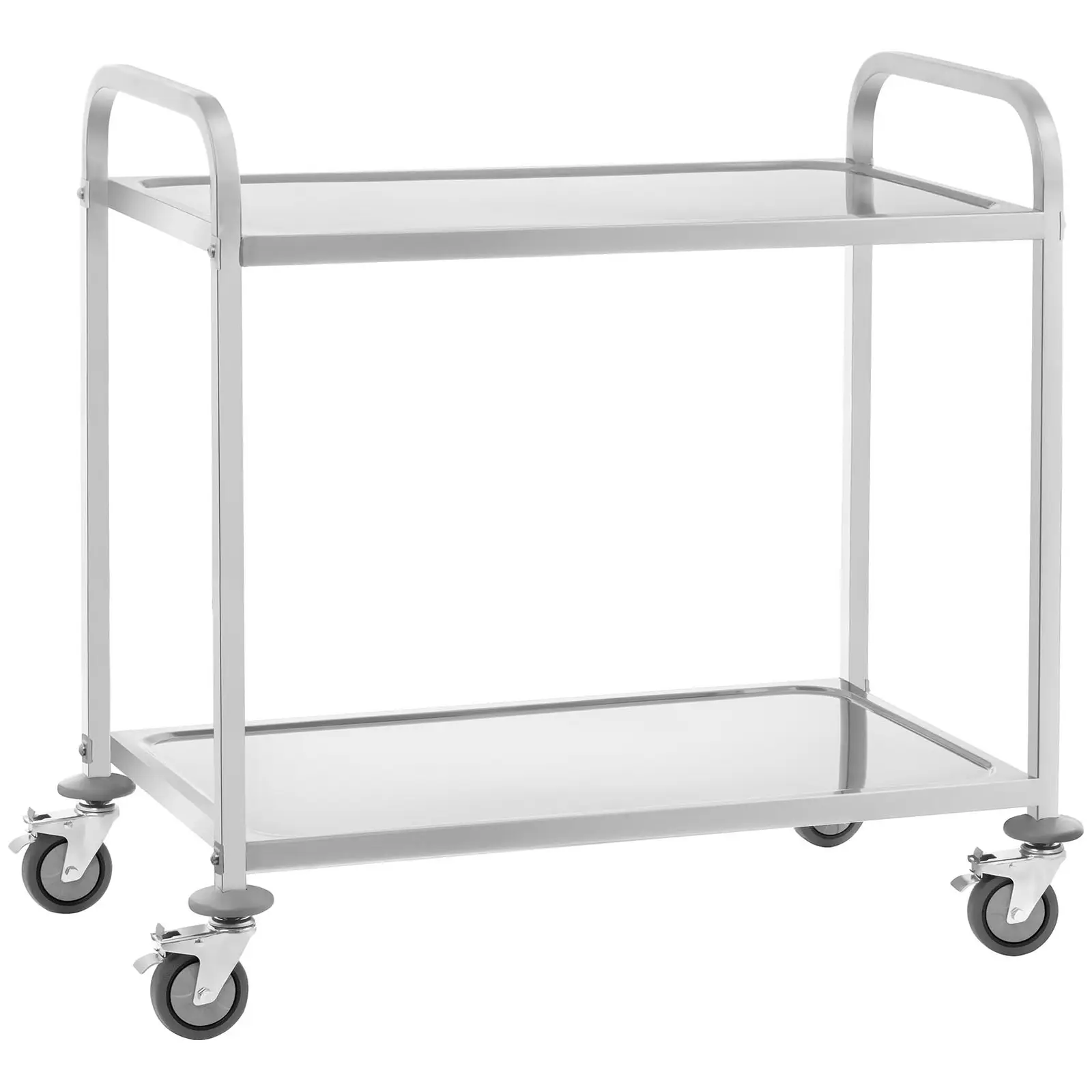 Stainless Steel Serving Trolley - 2 Shelves - Up To 100 kg