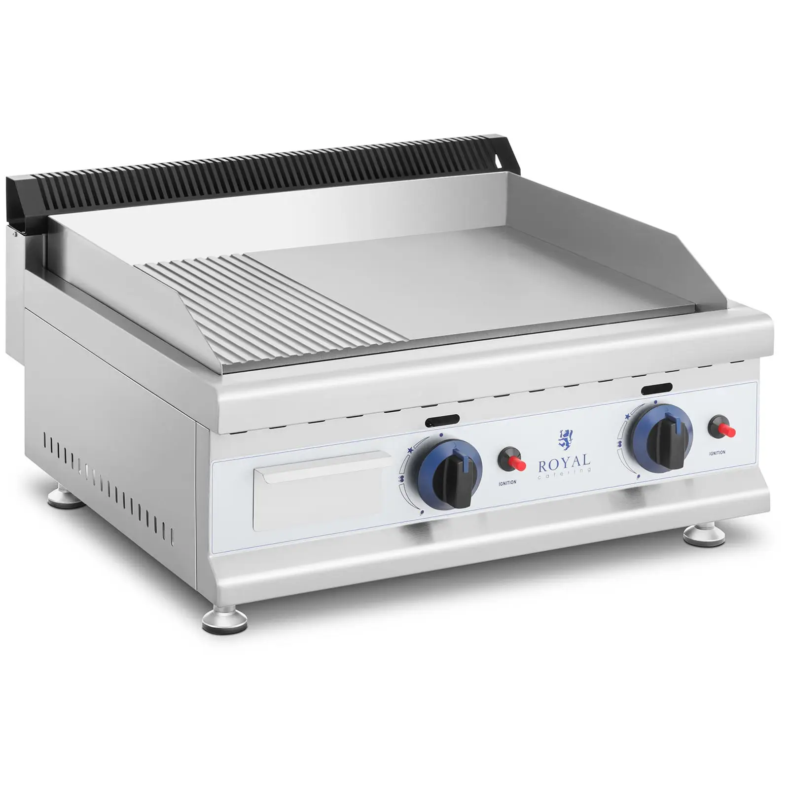 Gas Griddle - 60 x 40 cm - smooth/ribbed - 2 x 3,100 W - natural gas - 20 mbar