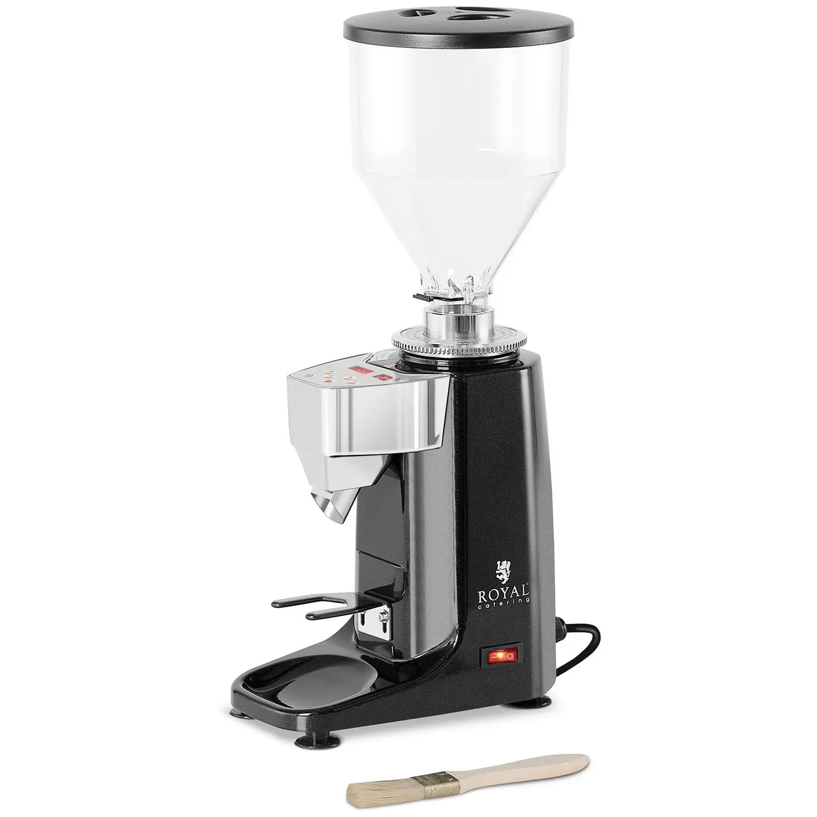 Coffee grinder - 200 W - aluminium - black - LED