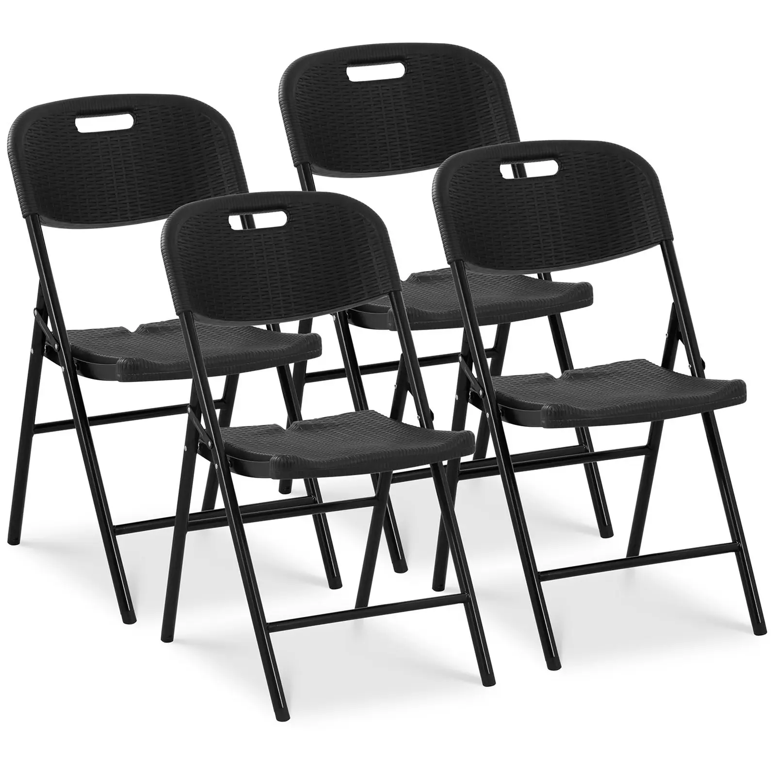 Folding Chairs - set of 4 - Royal Catering - 180 kg - seat area: 52 x 36 cm - black