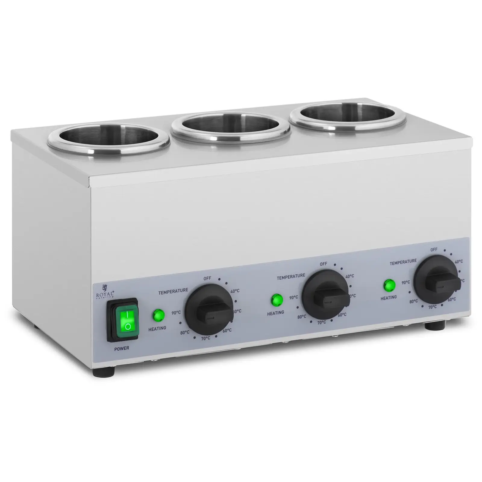 Sauce Warmer - 3 x 1 L - Control panel at the bottom - Royal Catering