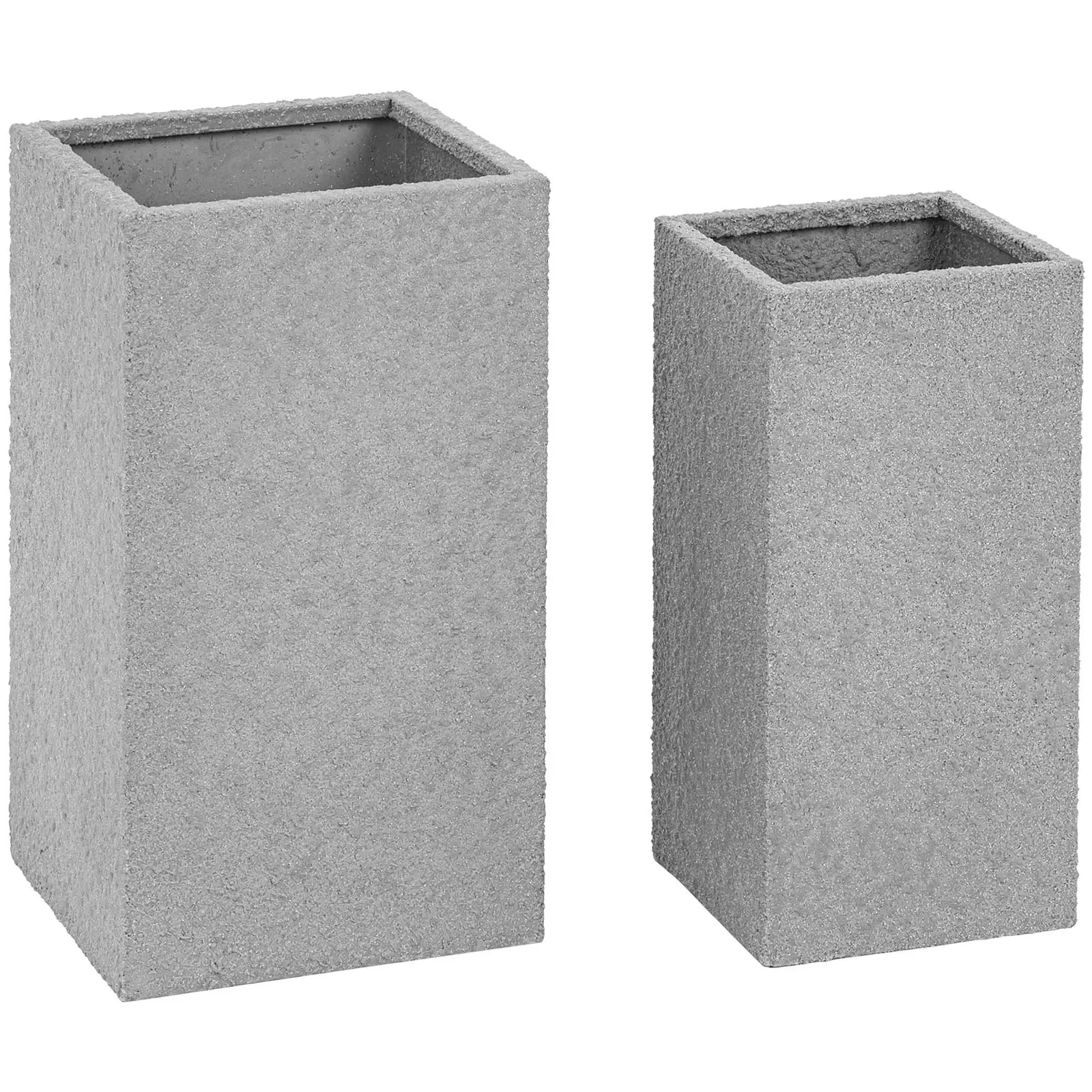 Planter Pot - set of 2 - Stainless steel - sandstone look - Royal Catering