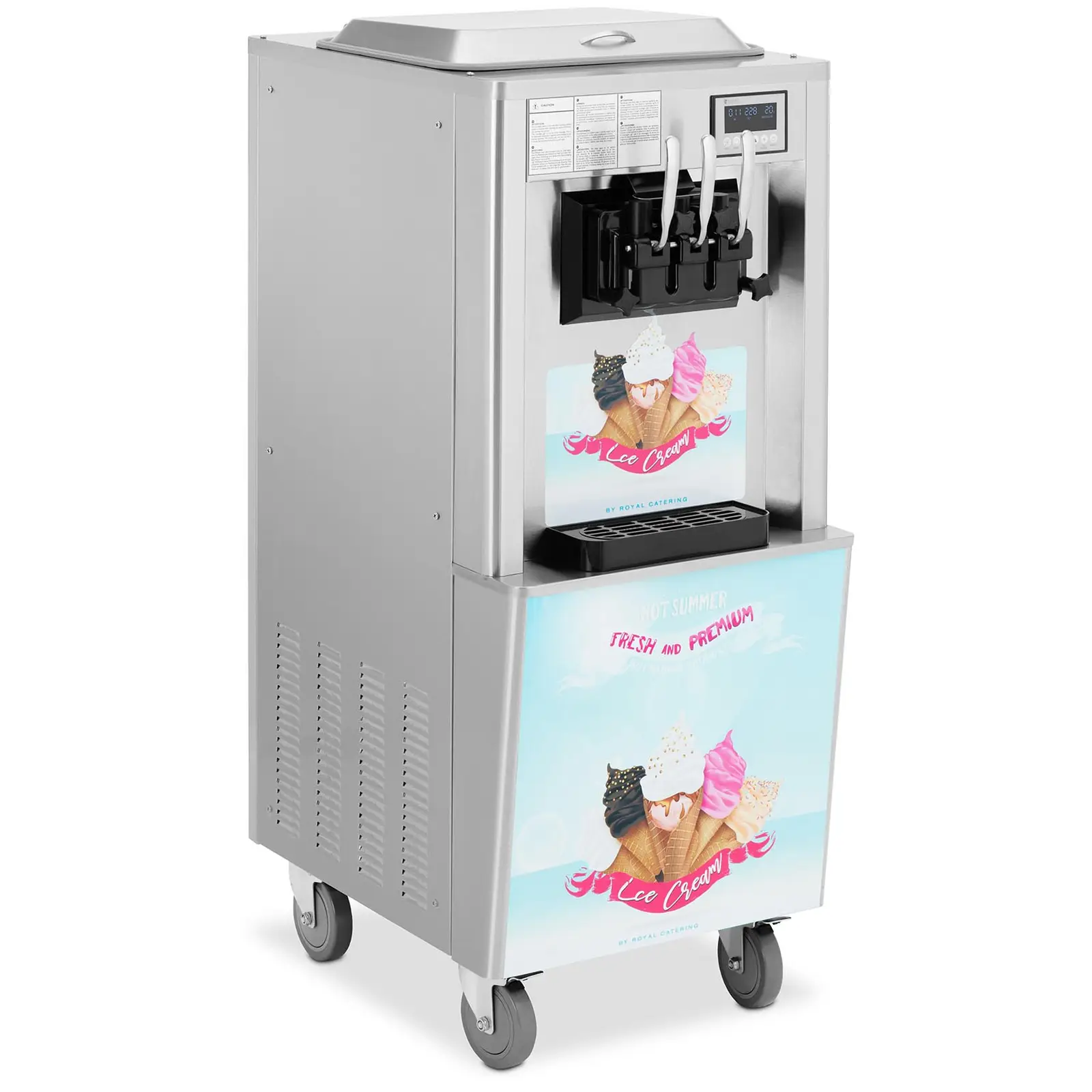 Soft Serve Ice Cream Machine - 2140 W - 33 l/h - 3 flavours - Royal Catering