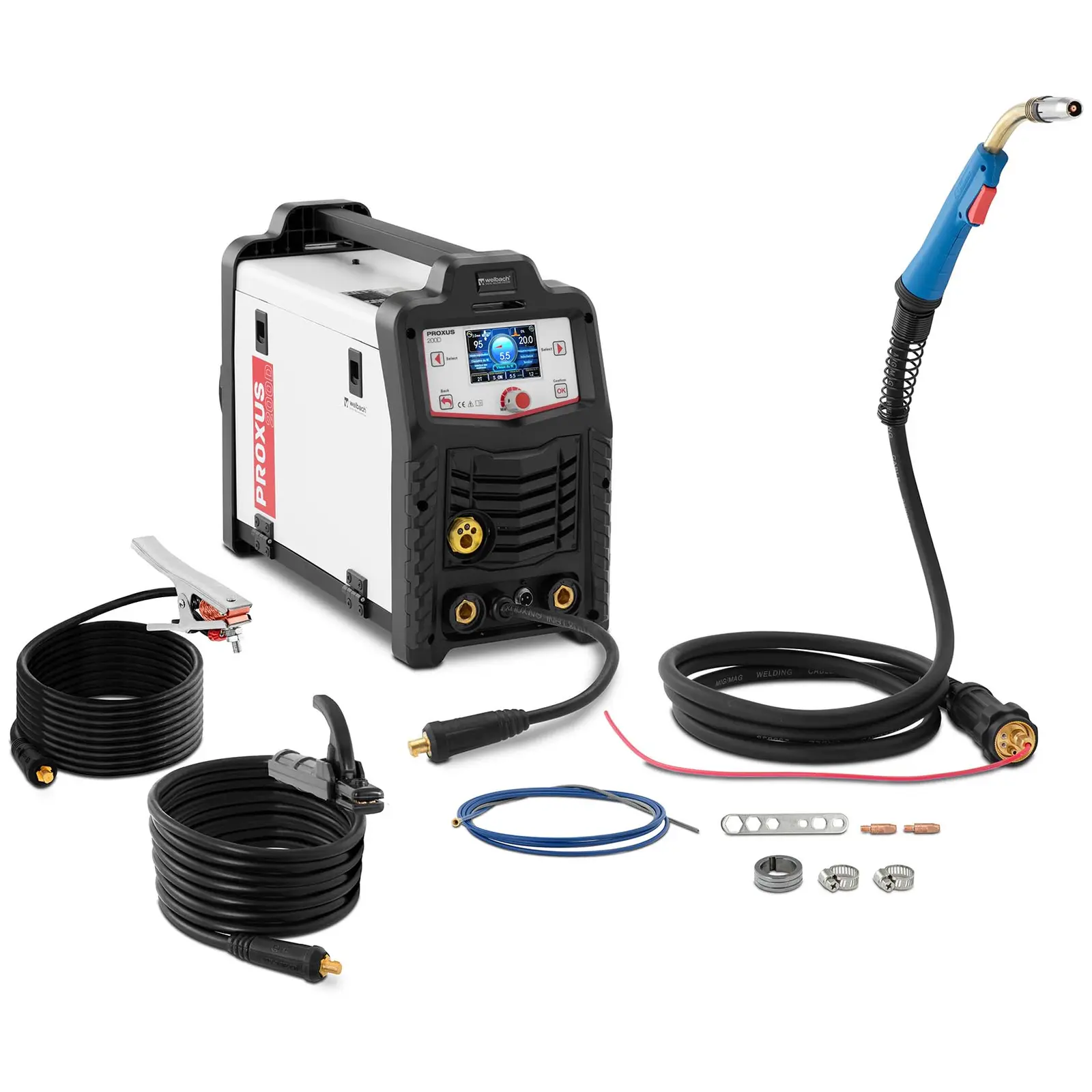 MIG/MAG welder - 200 A - Duty Cycle 100 % - LCD - Synergy - 230 V