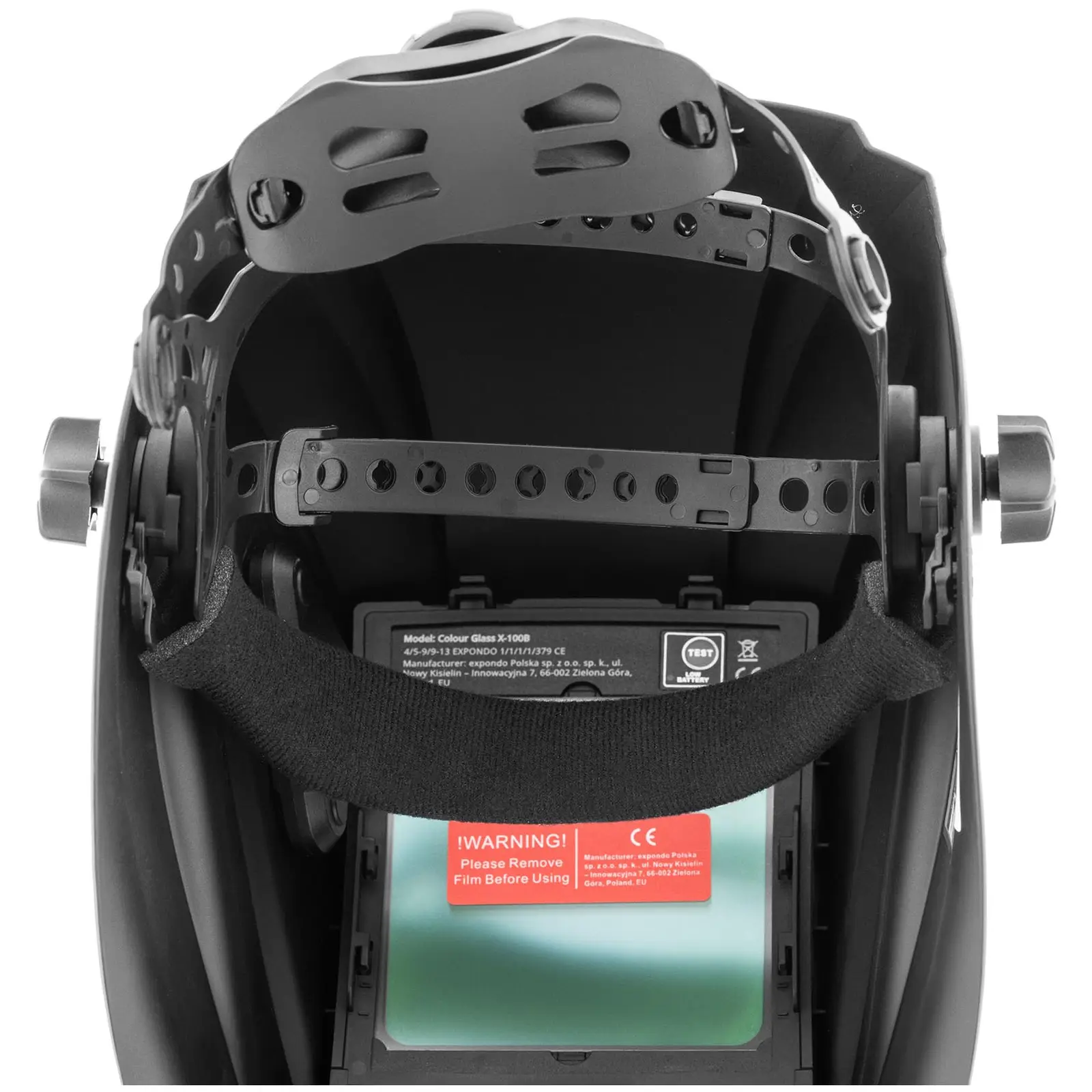 Welding Helmet - COLOUR GLASS X-100B - coloured field of vision