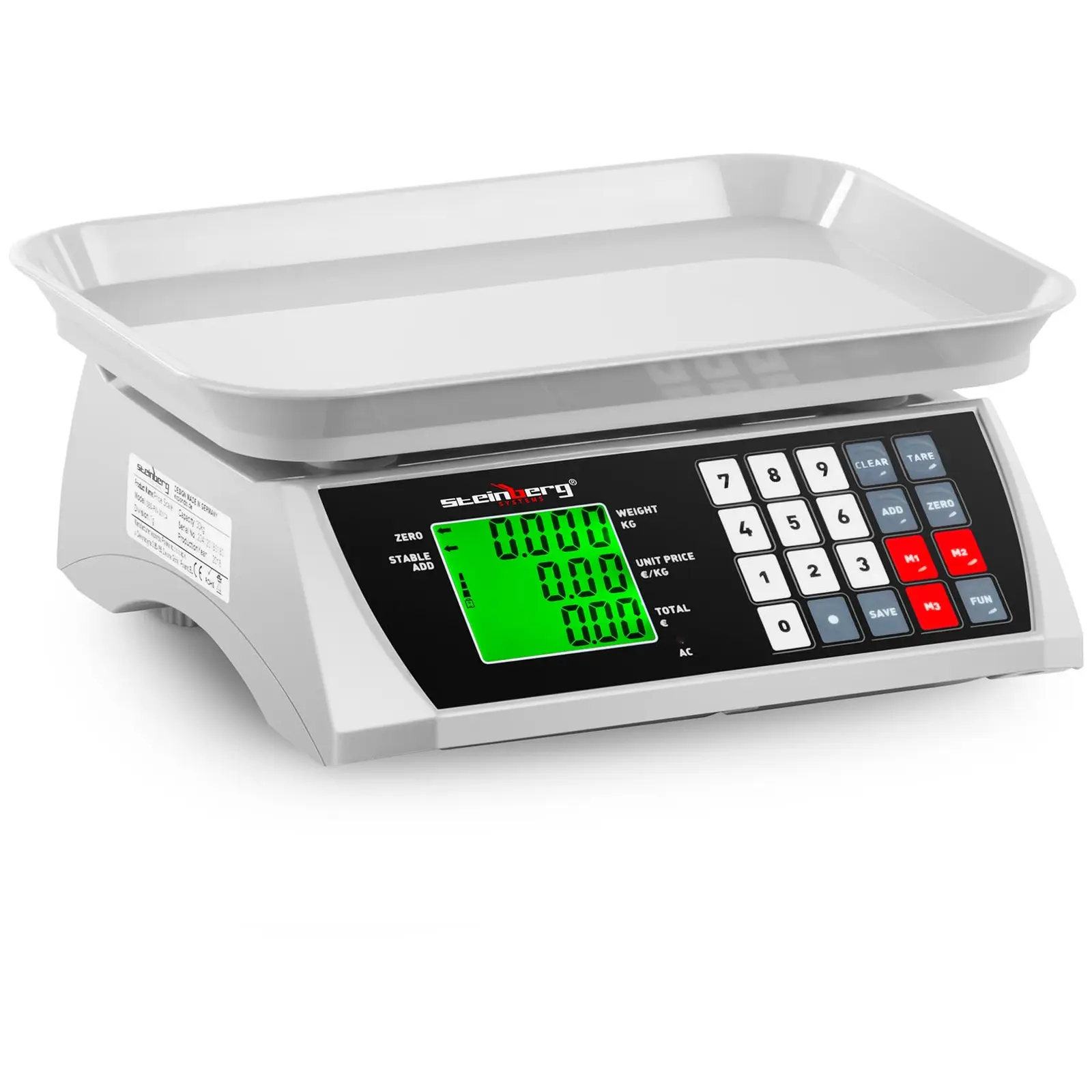 Price-Calculating Scale - 30 kg / 1 g - 28.8 x 21.8 cm - LCD