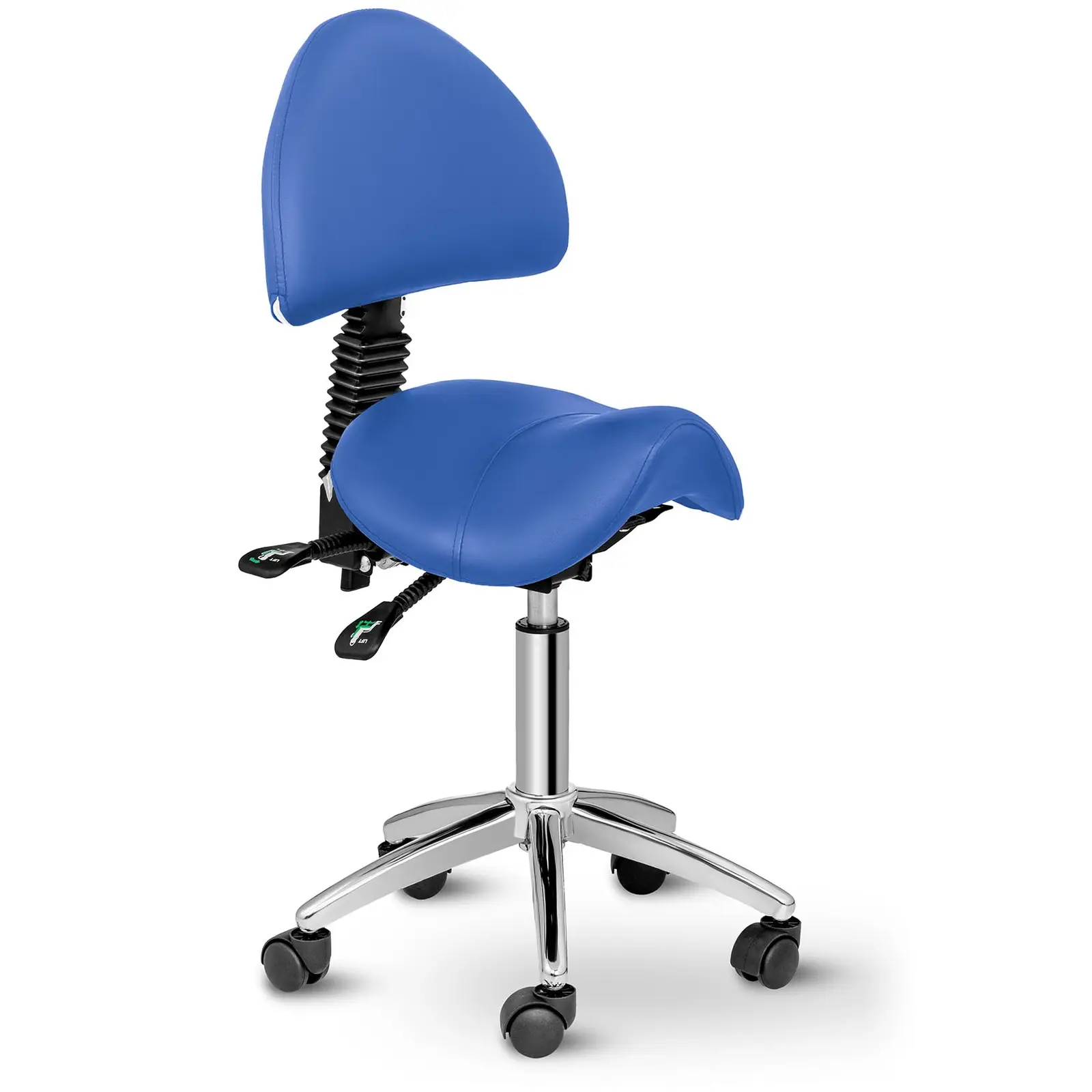 Saddle Chair with Back Support - 550 - 690 mm - 150 kg - Blue