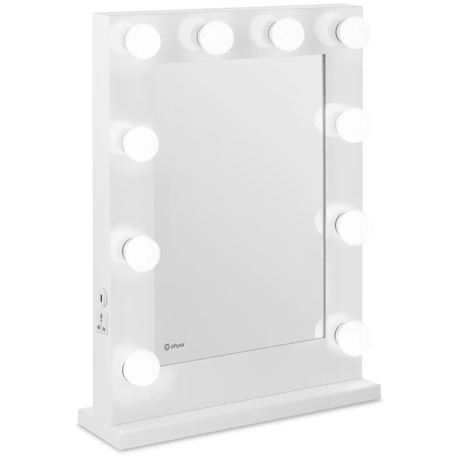 LED Vanity Mirror - white - 10 LEDs - square