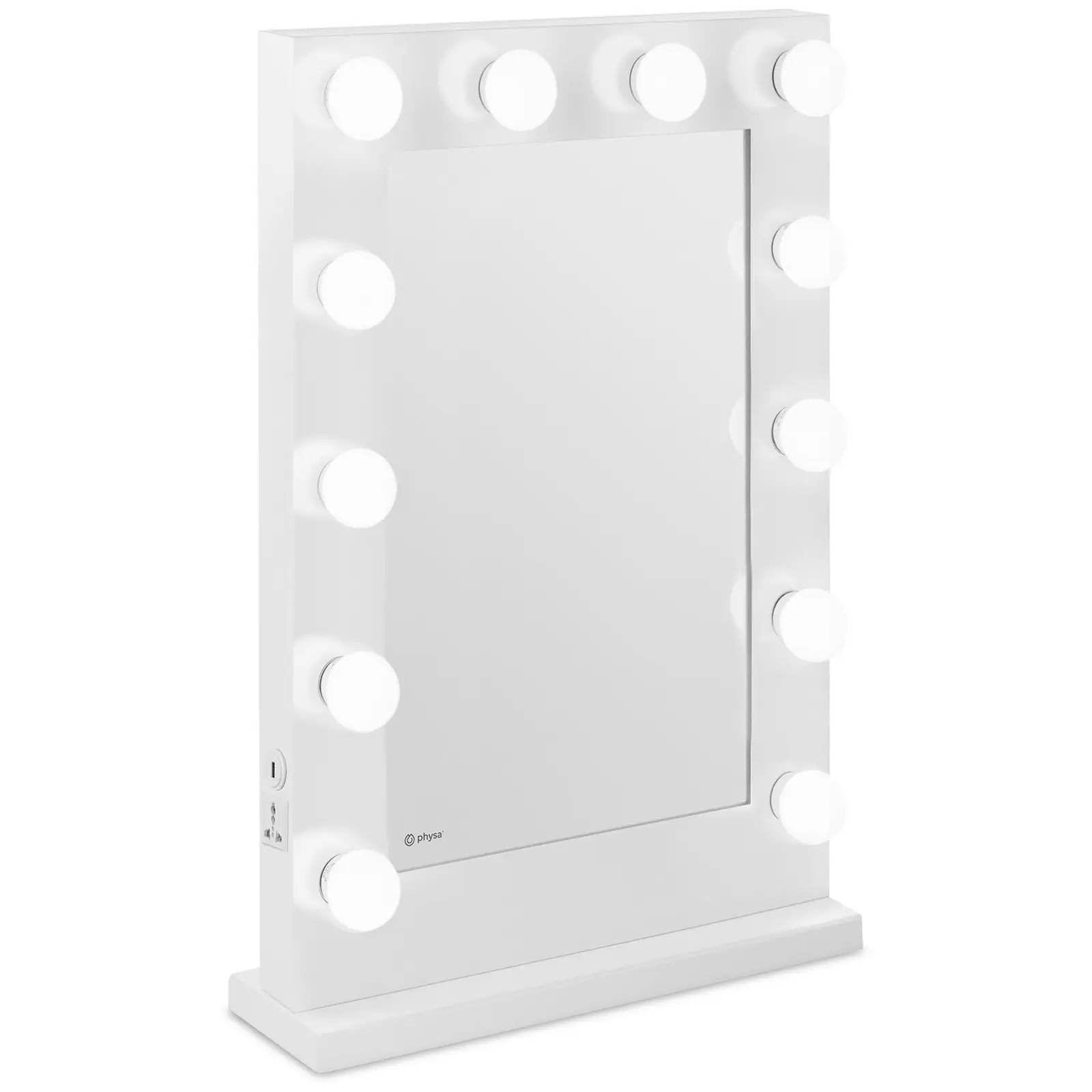 LED Vanity Mirror - white - 12 LEDs - square