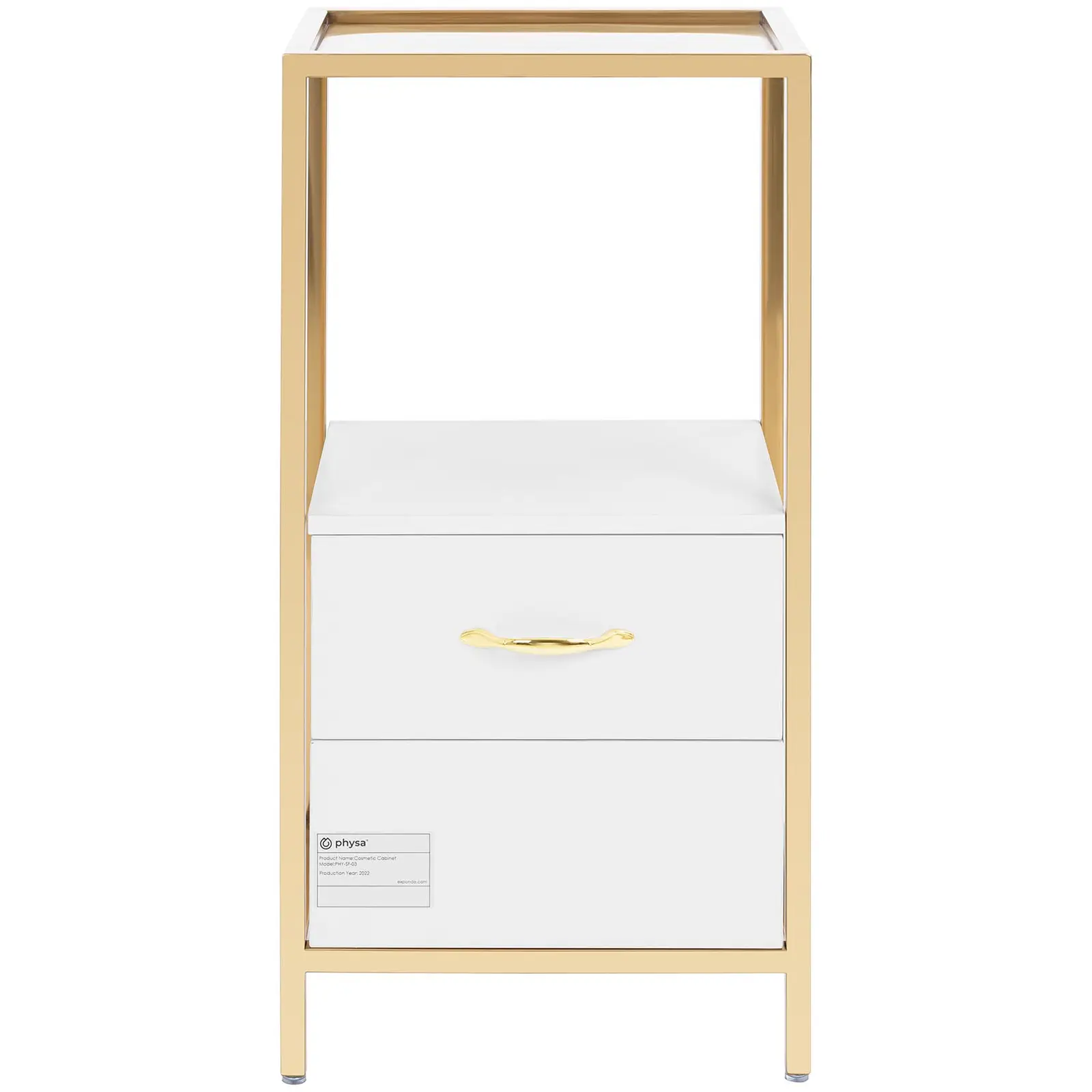 Beauty Cabinet - 40 x 30 x 80 cm - 2 drawers - gold / white