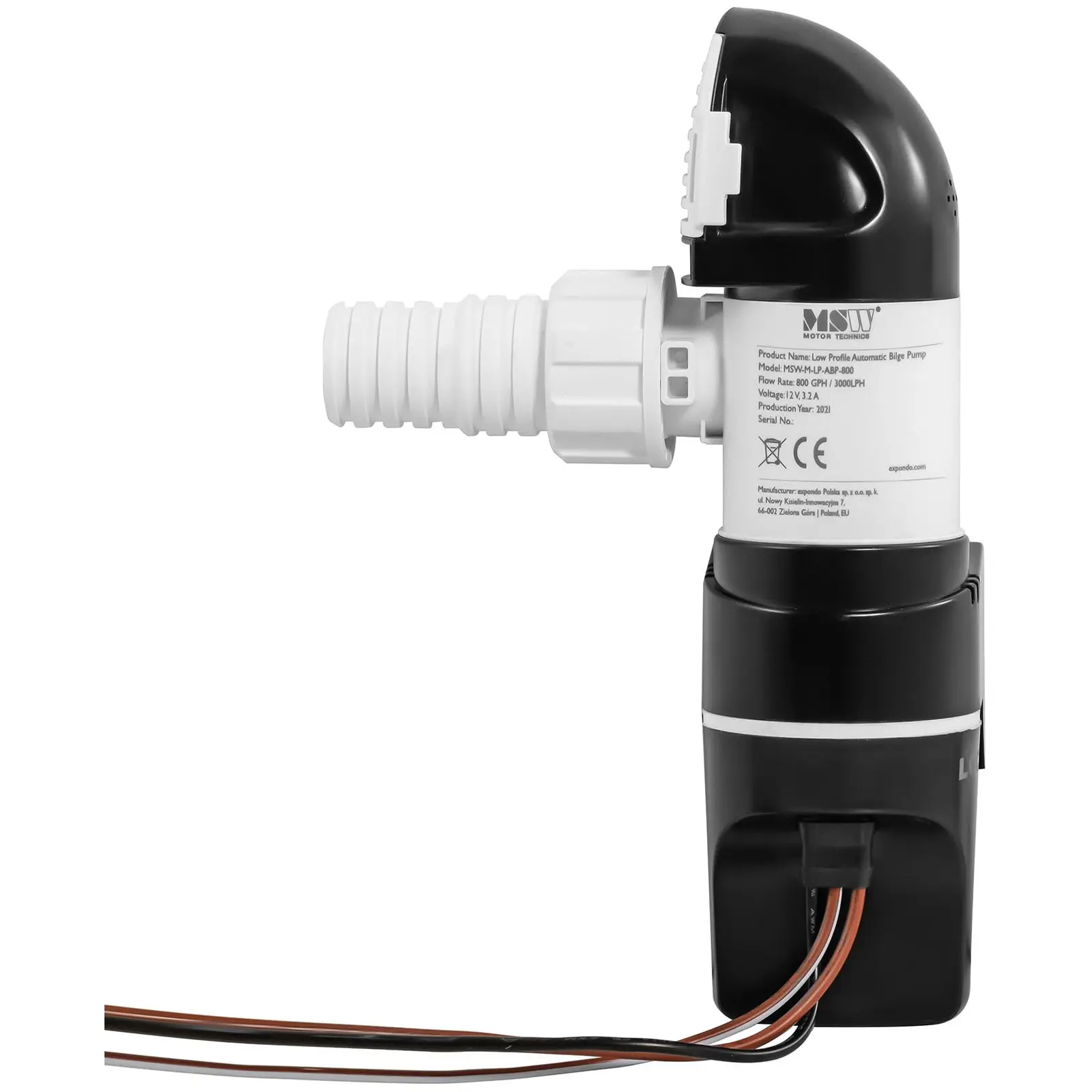 Automatic bilge pump with extra low profile - 3 m head - 50 l/min flow rate