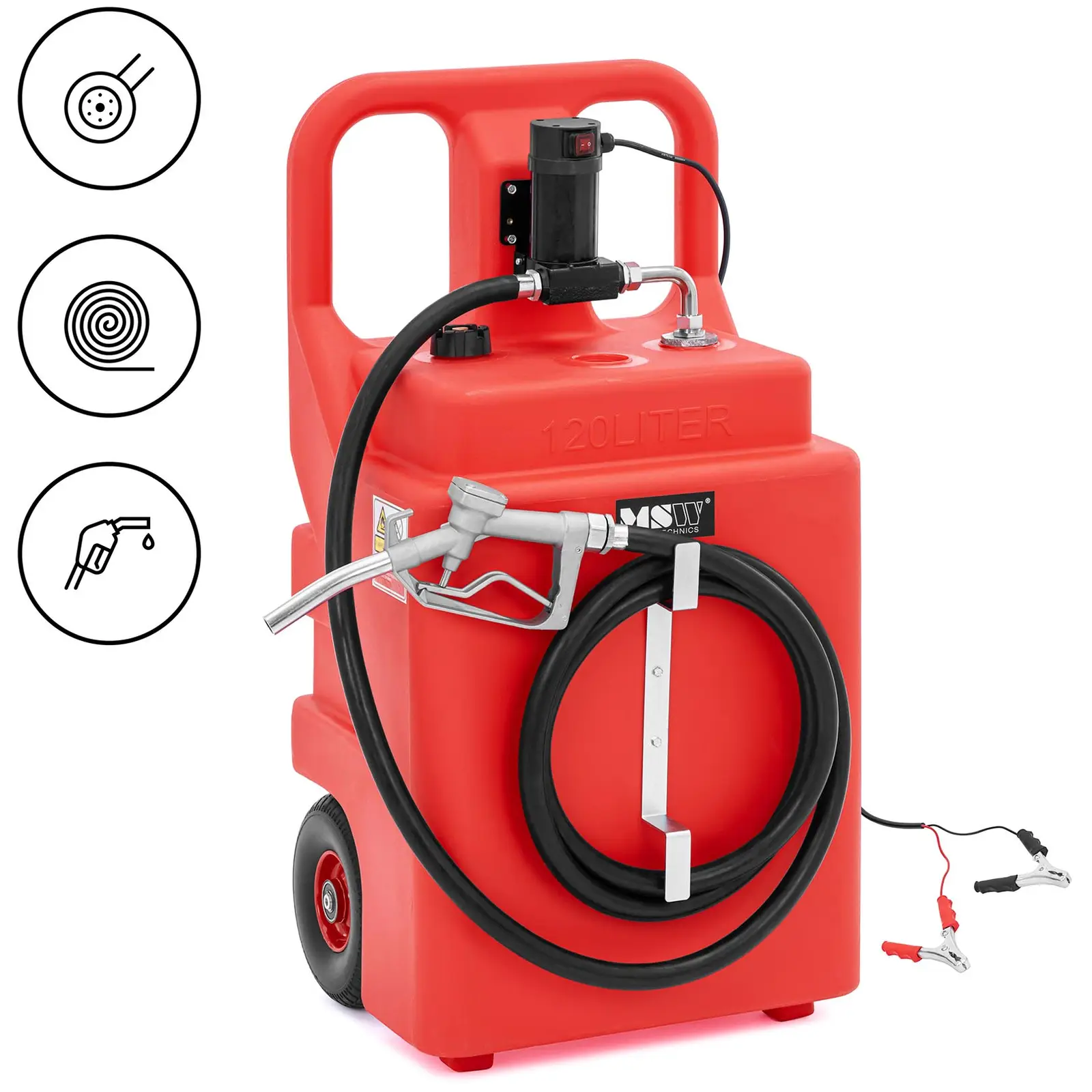 Mobile filling station - with electric pump, tap and wheels - 120 l - 37 l/min