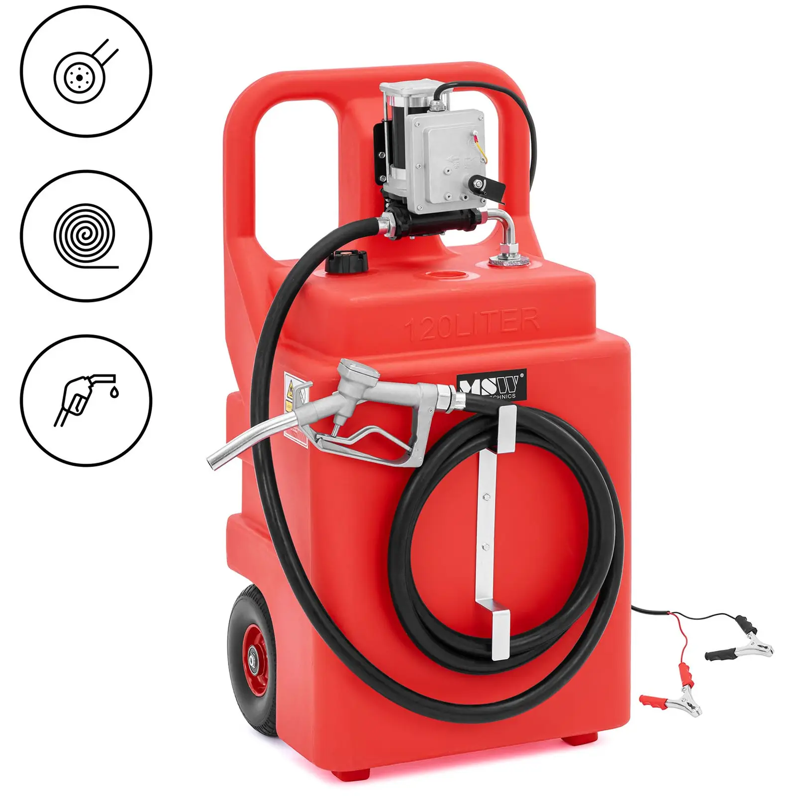 Mobile filling station - with electric pump, tap and wheels - 120 l - 62 l/min