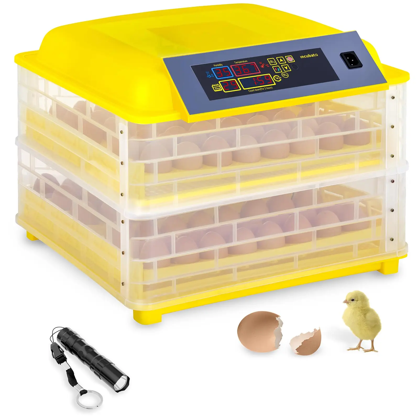 Egg Incubator - 96 Eggs - Incl. Egg Candler - Fully Automatic