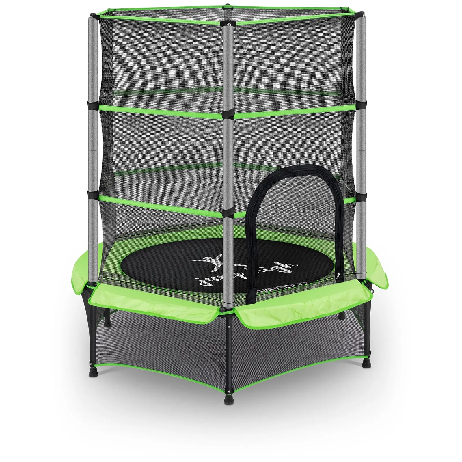 Kid's Trampoline - with safety net - 140 cm - 50 kg - green