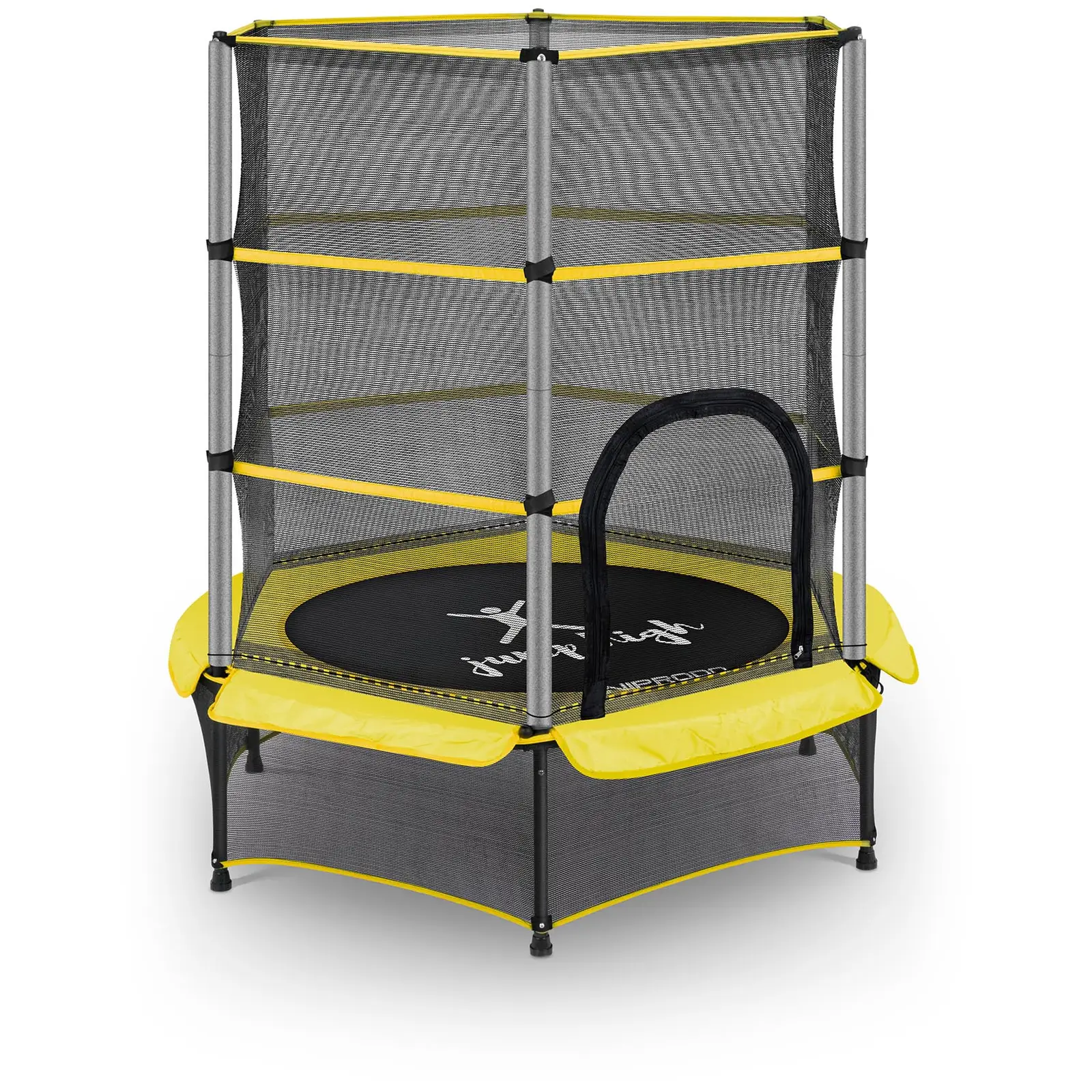 Kid's Trampoline - with safety net - 140 cm - 50 kg - yellow