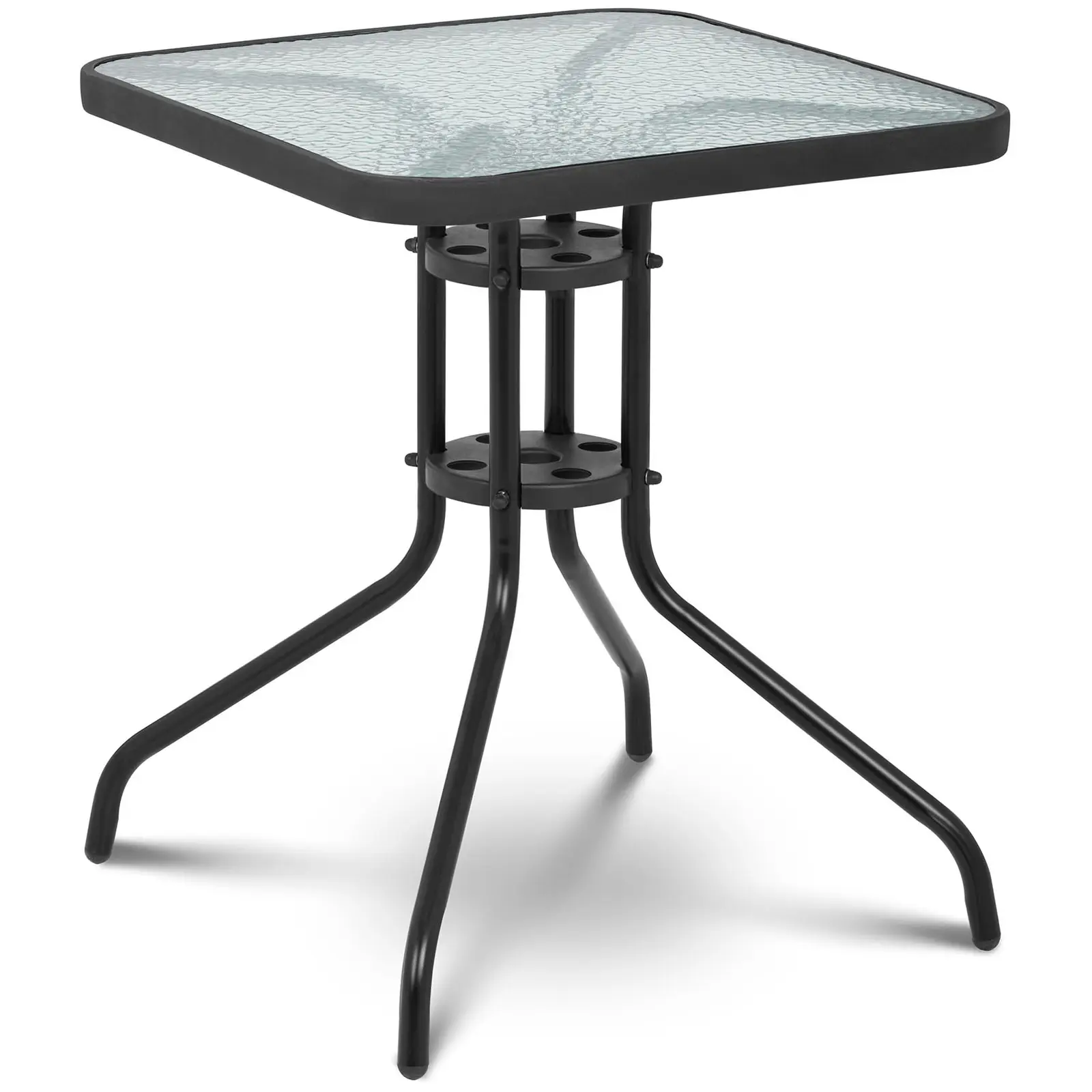 Glass Outdoor Table - 60 x 60 cm - glass top - black