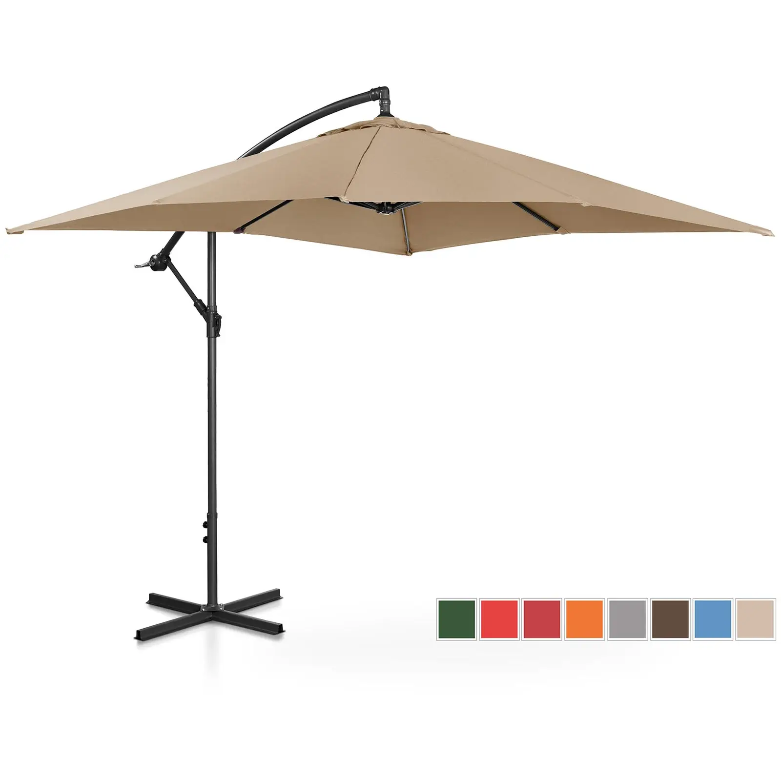 Garden umbrella - Taupe - square - 250 x 250 cm - tiltable