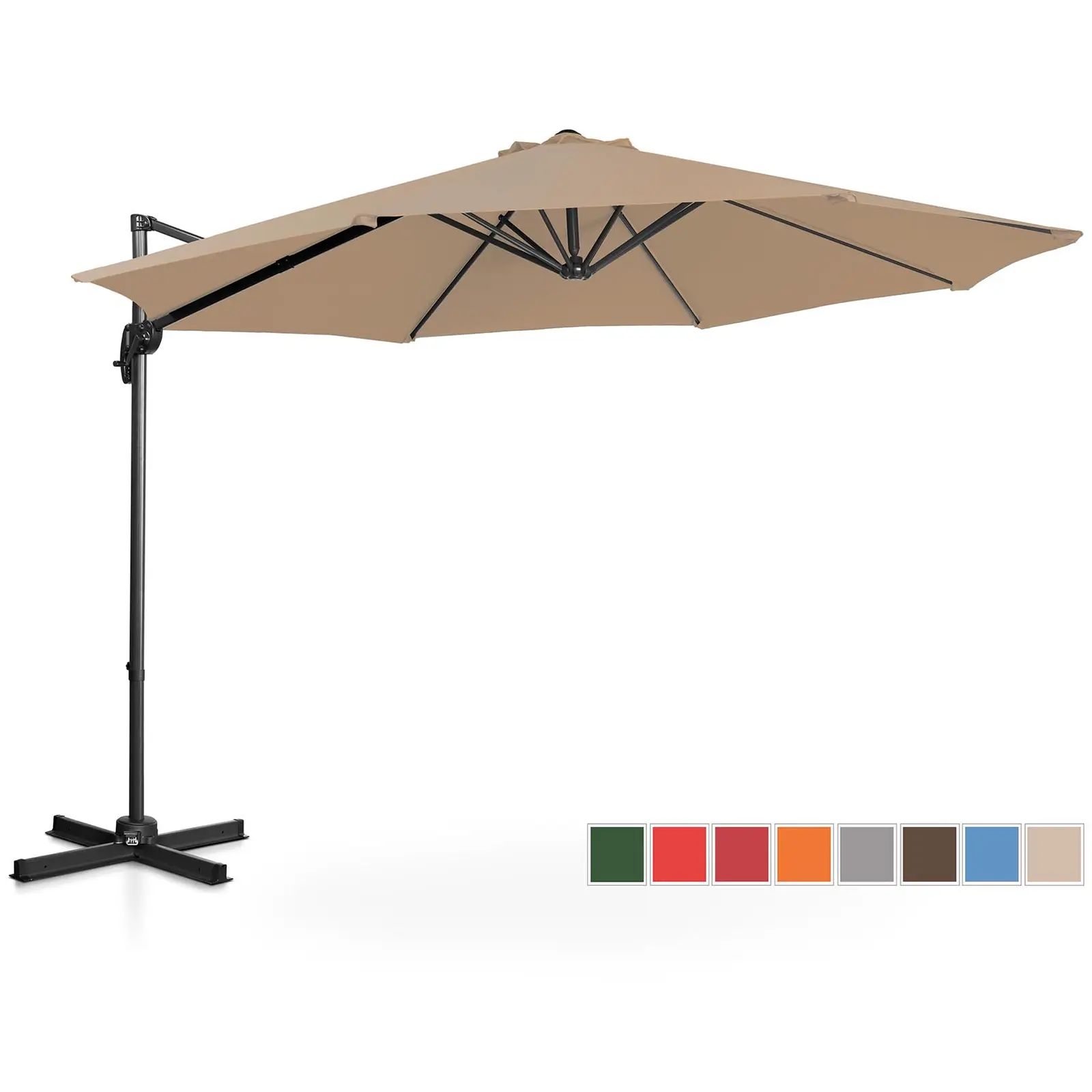 Garden umbrella - Taupe - round - Ø 300 cm - tiltable and rotatable