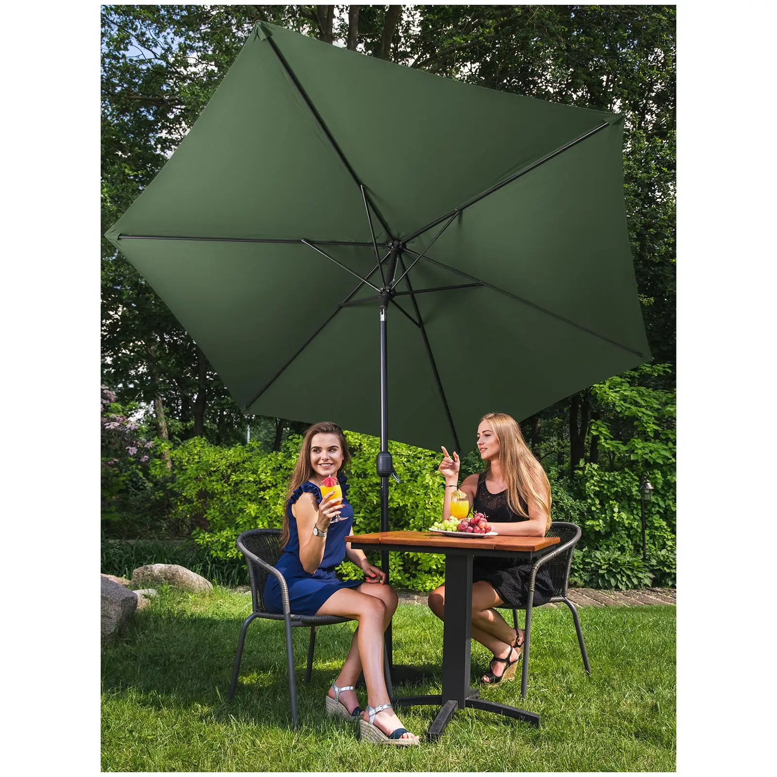 Outdoor Umbrella - green - hexagonal - Ø 300 cm - tiltable