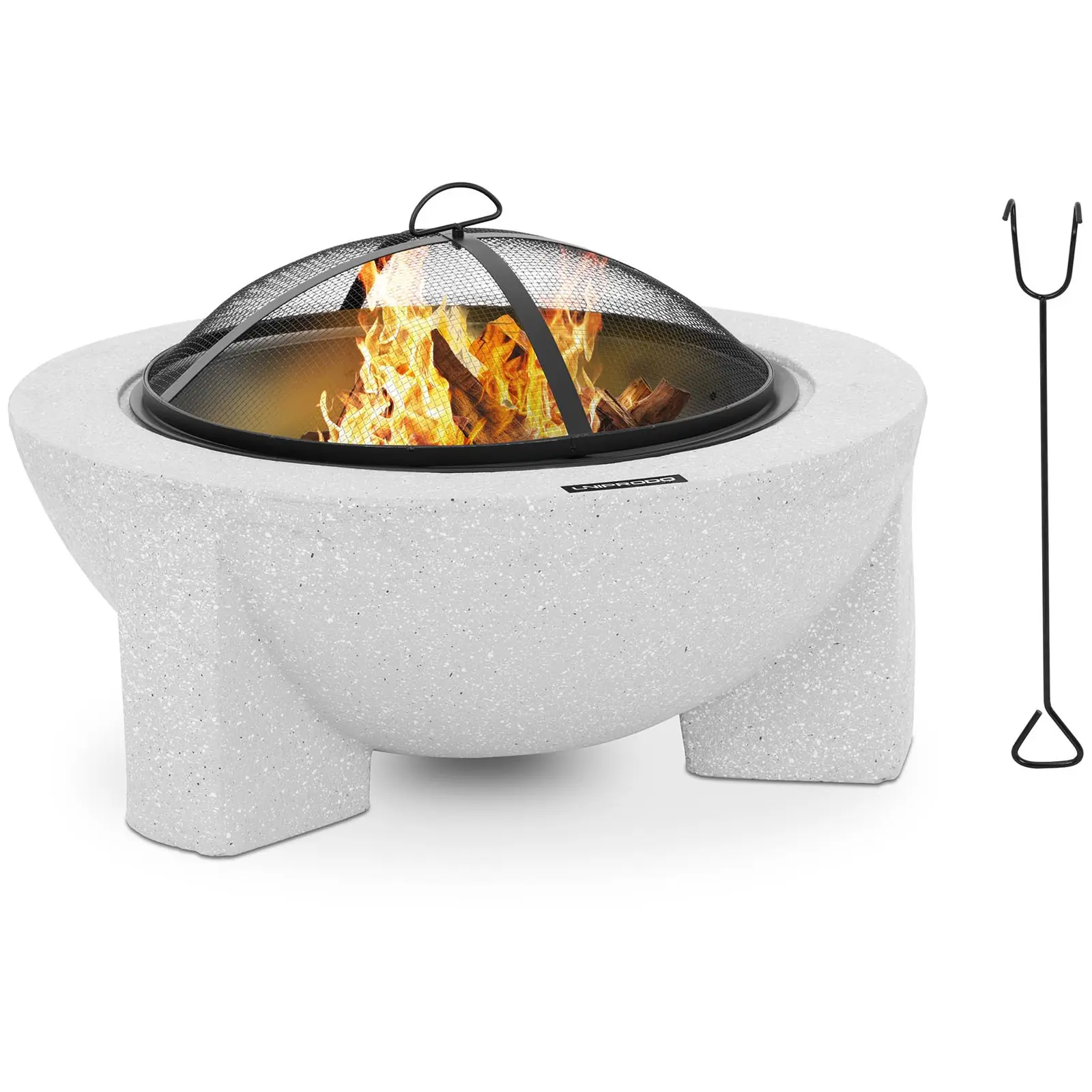 Fire bowl - with grill grate - dark gray -74 x74 x48 cm