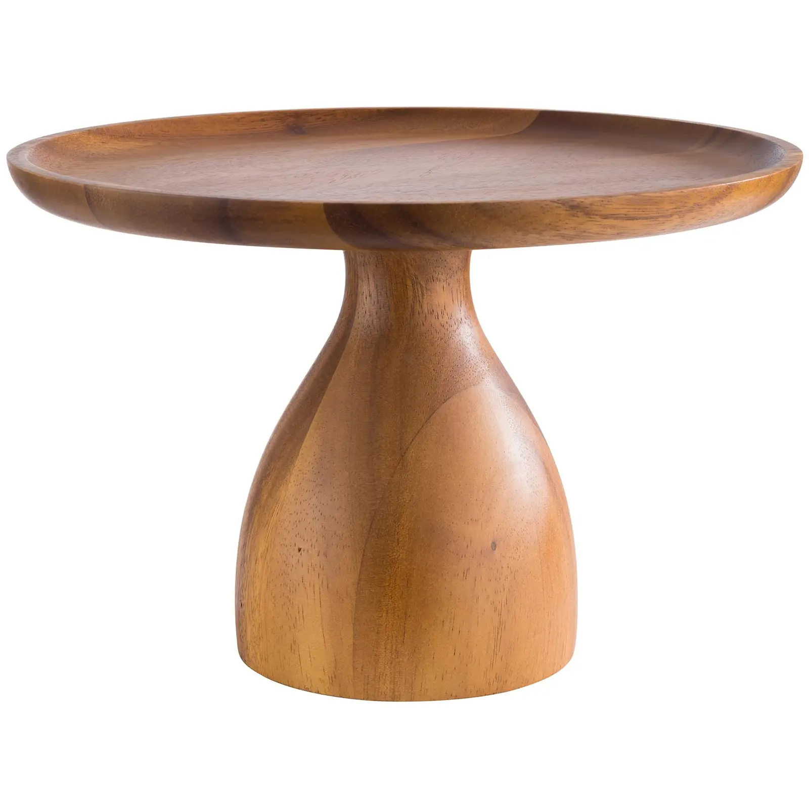 Cake Plate -  Oiled acacia wood -  diameter: 24 cm - height: 16 cm