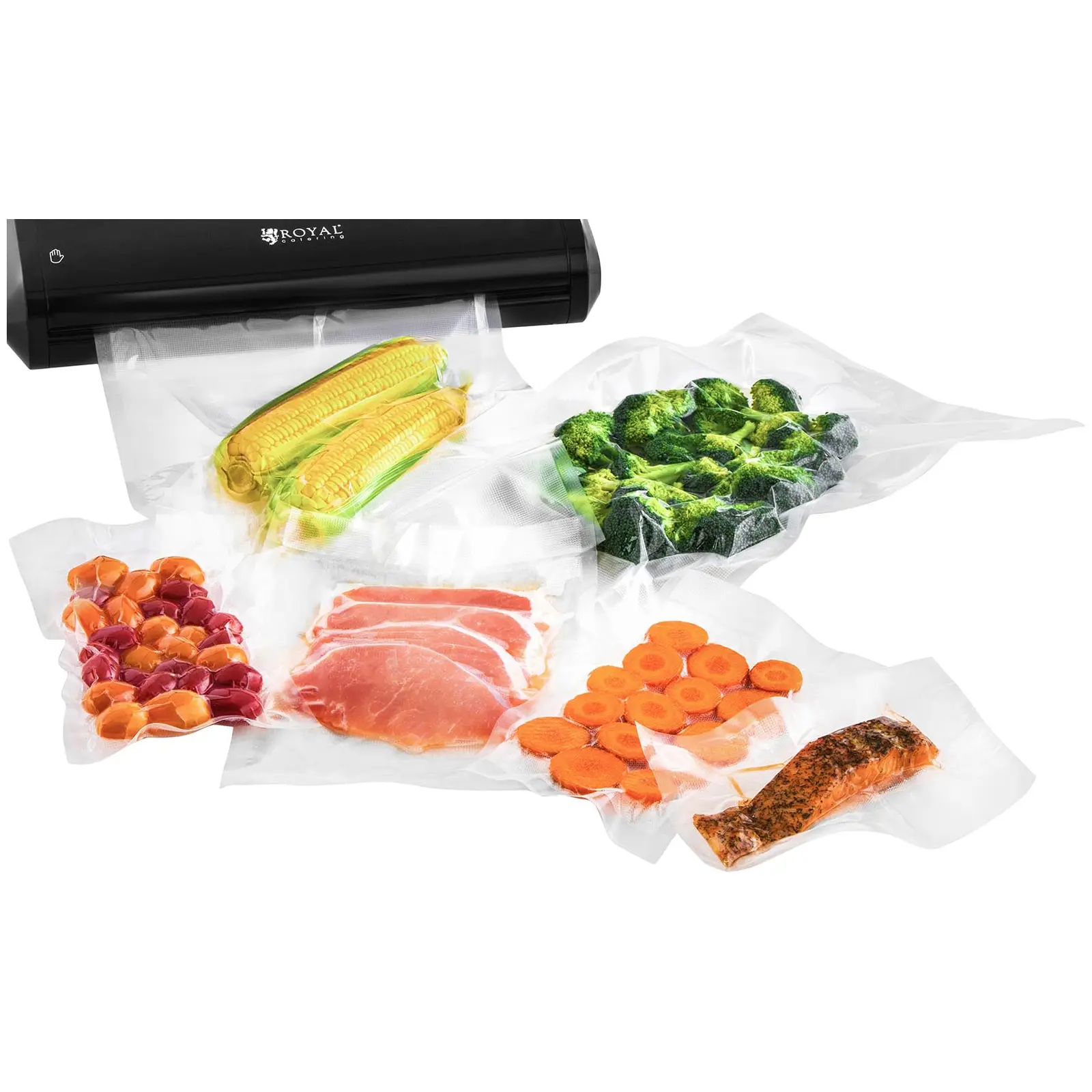 Food Vacuum Sealer Set with 4 Vacuum Bags - 15 to 30 cm - ABS - 32 cm - Black Edition