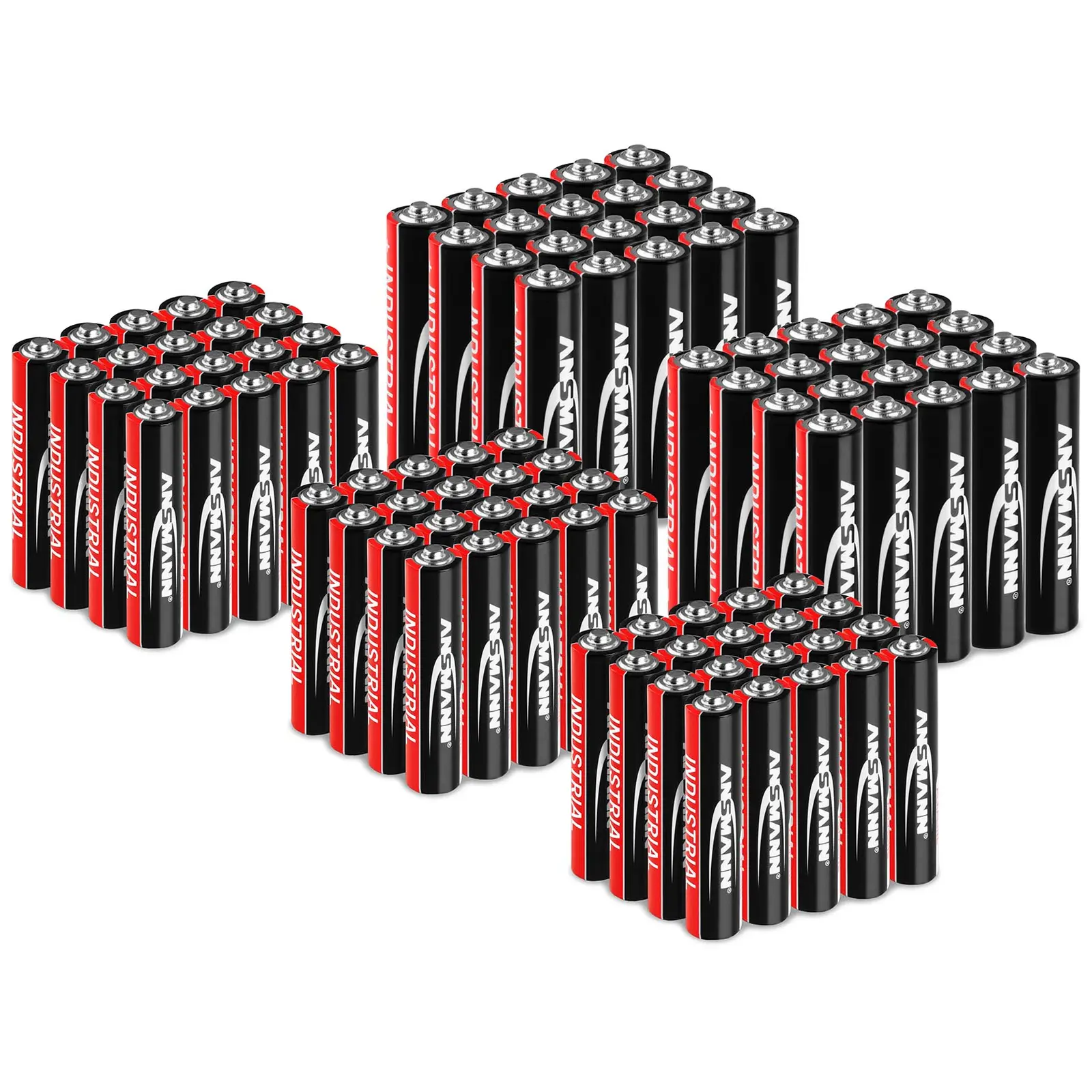 100 x Micro/Mignon Mix (60 x AAA LR03 + 40 x AA LR6) - Ansmann INDUSTRIAL Alkaline Batteries - 1.5 V