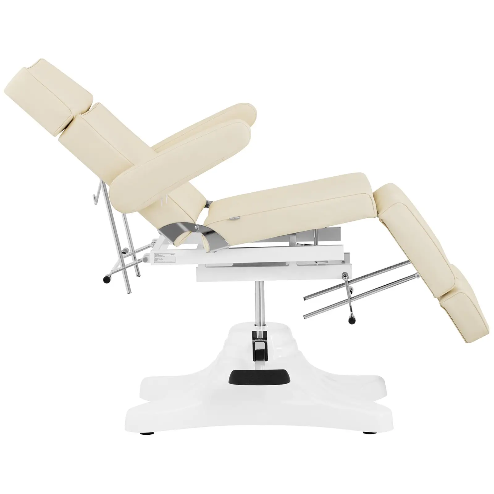 Foot care chair & rolling stool with backrest - beige