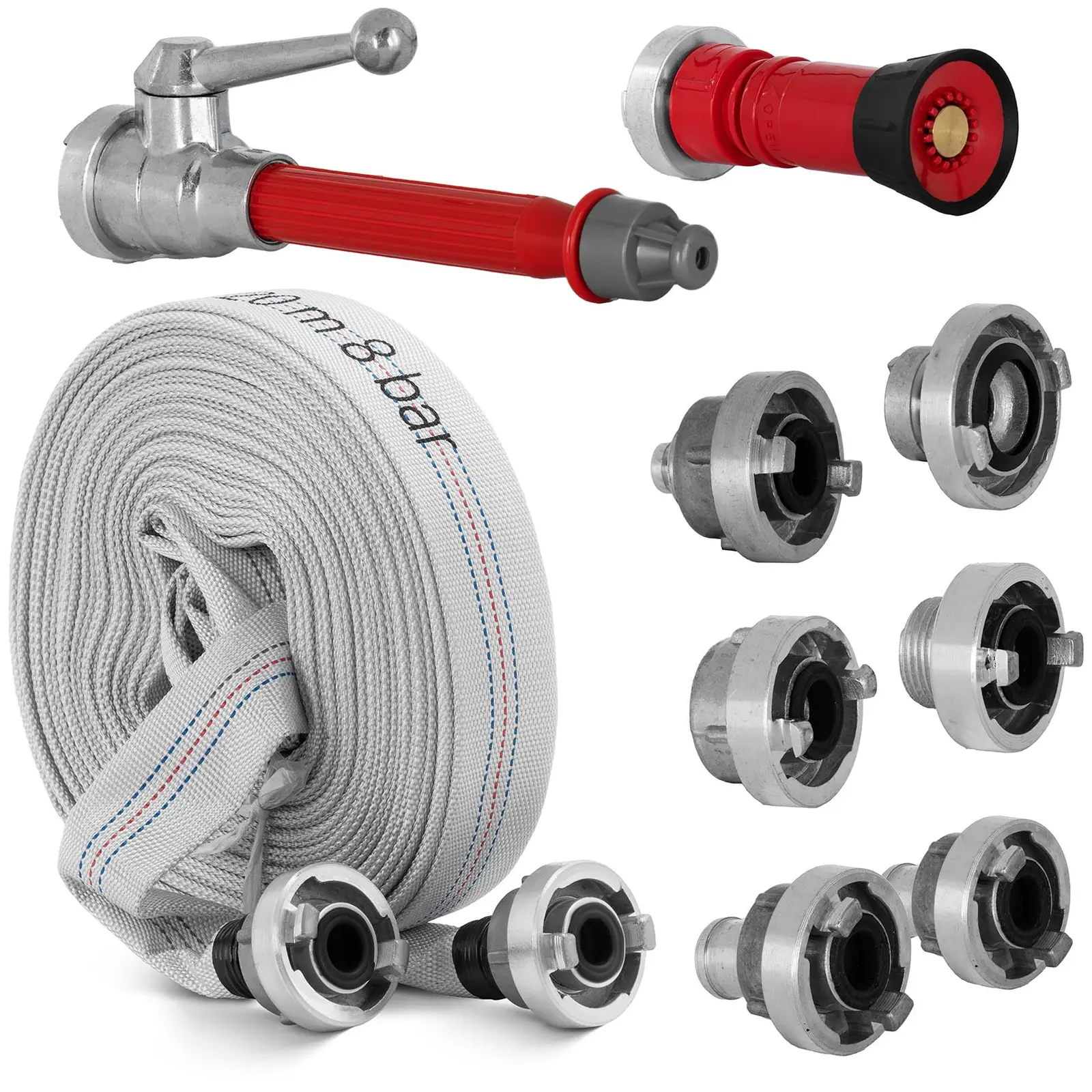 Complete Industrial Hose Set - 1" - 20 m - 0 - 8 bar - Storz - with extensive accessories